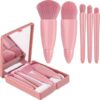 Kit Pincéis de Maquiagem com Estojo e Espelho Portátil
