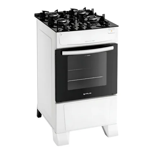 Fogão 4 Bocas Atlas Mônaco Top Glass Acendimento Automático
